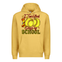 Antique Gold i tackled 100days of school softball Premium Hoodie - texasbilliewilder