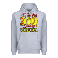 Heather Grey i tackled 100days of school softball Premium Hoodie - texasbilliewilder