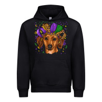 Black mardi gras hat dachshund Urban Hoodie - RanaPortraitStore