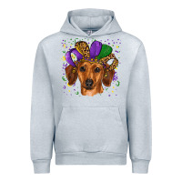 Heather Grey mardi gras hat dachshund Urban Hoodie - RanaPortraitStore