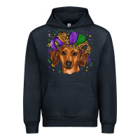 Navy mardi gras hat dachshund Urban Hoodie - RanaPortraitStore