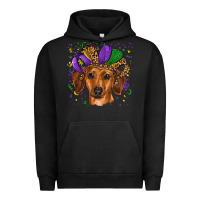 Pigment Black mardi gras hat dachshund Urban Hoodie - RanaPortraitStore