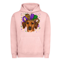 Pigment Salmon mardi gras hat dachshund Urban Hoodie - RanaPortraitStore
