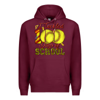 Burgundy i tackled 100days of school softball Premium Hoodie - texasbilliewilder