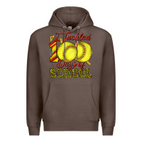 Coffee i tackled 100days of school softball Premium Hoodie - texasbilliewilder