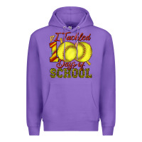 Purple i tackled 100days of school softball Premium Hoodie - texasbilliewilder