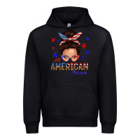 Black all american mama messy bun Urban Hoodie - texasbilliewilder