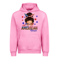 Fuchsia Pink all american mama messy bun Urban Hoodie - texasbilliewilder