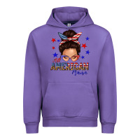 All American Mama Messy Bun Urban Hoodie | Teevron