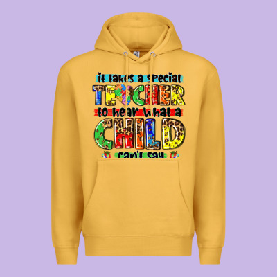It Takes A Special Teacher To Hear What A Child Cant Say Tbw Premium Hoodie Designed By Texasbilliewilder