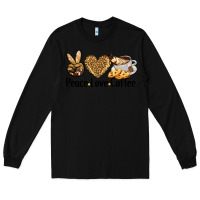 Black peace love coffee Long Sleeve Tee - BarkalooDesign