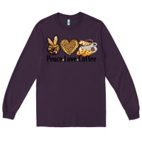 Plum peace love coffee Long Sleeve Tee - BarkalooDesign