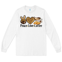 White peace love coffee Long Sleeve Tee - BarkalooDesign