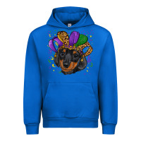 Cobalt mardi gras hat dachshund puppy Urban Hoodie - RanaPortraitStore