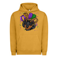 Pigment Peanut Butter mardi gras hat dachshund puppy Urban Hoodie - RanaPortraitStore