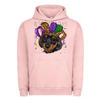 Pigment Salmon mardi gras hat dachshund puppy Urban Hoodie - RanaPortraitStore