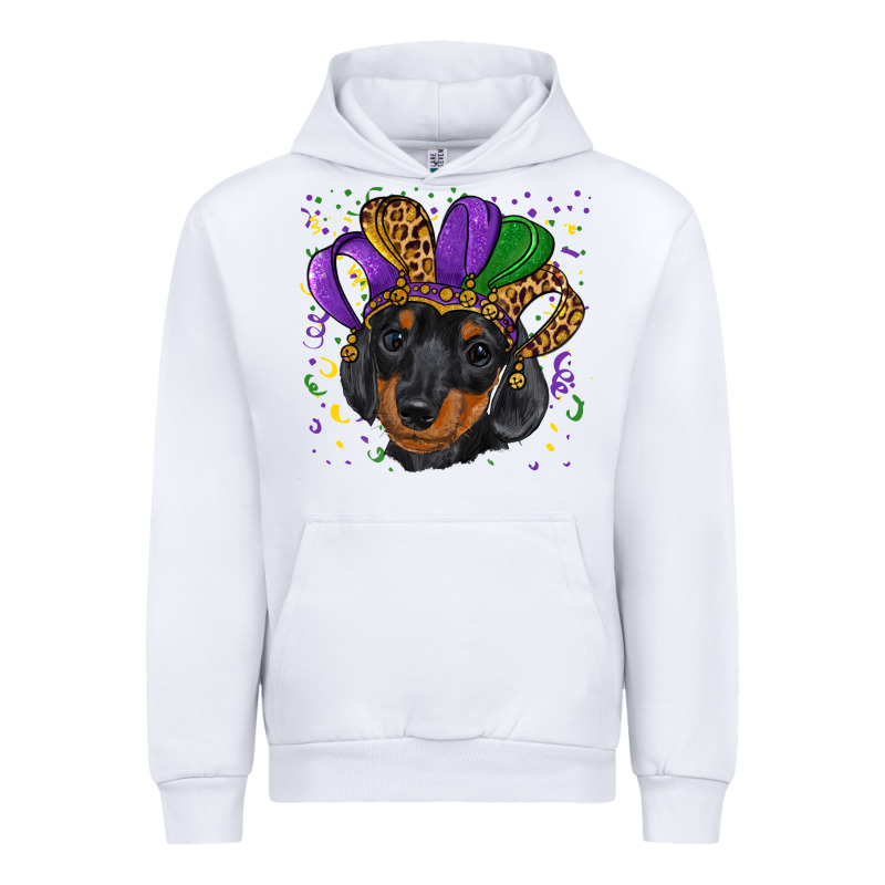 Mardi Gras Hat Dachshund Puppy Urban Hoodie by RanaPortraitStore | Teevron