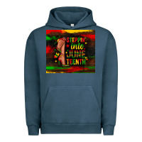 Pigment Midnight Navy steppin into juneteenth Urban Hoodie - Zillion Design Studio