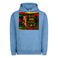 Pigment Pebble Blue steppin into juneteenth Urban Hoodie - Zillion Design Studio