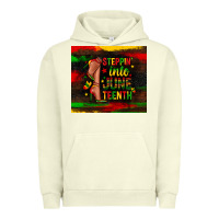 Pigment Pistachio steppin into juneteenth Urban Hoodie - Zillion Design Studio