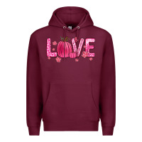 Burgundy love breast cancer Premium Hoodie - Zillion Design Studio