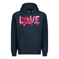 Navy love breast cancer Premium Hoodie - Zillion Design Studio