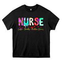 Black Nurse Coffee Scrubs Rubber Gloves Heavy Core Tee - CowhideDigitalArt