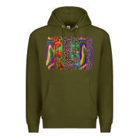 Army Green mardi gras brushstroke Premium Hoodie - RanaPortraitStore