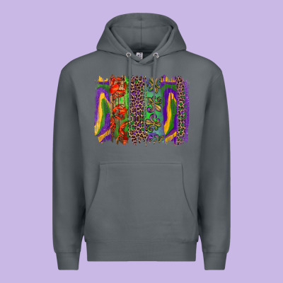 Mardi Gras Brushstroke Premium Hoodie Designed By Ranaportraitstore