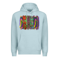 Blue Mist mardi gras brushstroke Premium Hoodie - RanaPortraitStore