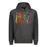 Charcoal Heather mardi gras brushstroke Premium Hoodie - RanaPortraitStore