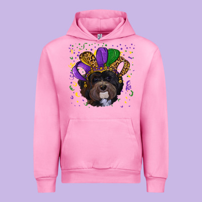 Urban Hoodie mardi gras hat havanese dog