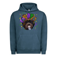 Pigment Midnight Navy mardi gras hat havanese dog Urban Hoodie - RanaPortraitStore