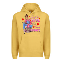 Antique Gold just a girl who loves books Premium Hoodie - texasbilliewilder