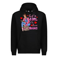 Black just a girl who loves books Premium Hoodie - texasbilliewilder