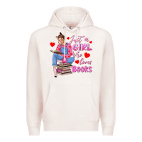 Pale Pink just a girl who loves books Premium Hoodie - texasbilliewilder