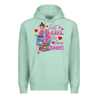 Seafoam just a girl who loves books Premium Hoodie - texasbilliewilder