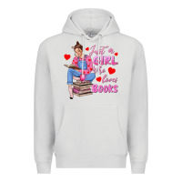 Dove Grey just a girl who loves books Premium Hoodie - texasbilliewilder