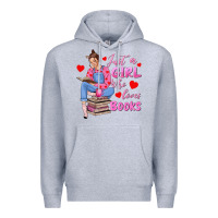 Heather Grey just a girl who loves books Premium Hoodie - texasbilliewilder