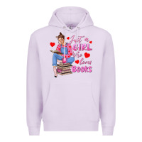 Lilac just a girl who loves books Premium Hoodie - texasbilliewilder
