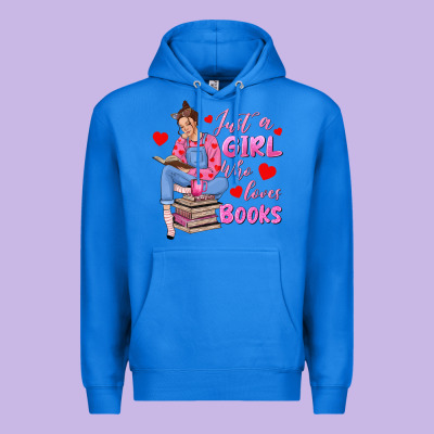 Just A Girl Who Loves Books Premium Hoodie Designed By Texasbilliewilder