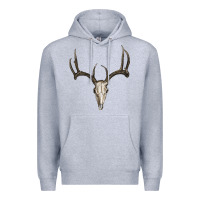 Heather Grey deer skull Premium Hoodie - RanaPortraitStore