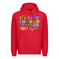 Red its me hi im the teacher its me Premium Hoodie - texasbilliewilder