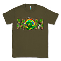 Army Green Western Mom With Shamrocks Classic Tee - BundleAndBundleShop