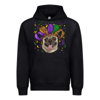 Forest Green mardi gras hat pug Urban Hoodie - RanaPortraitStore