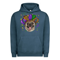 Pigment Midnight Navy mardi gras hat pug Urban Hoodie - RanaPortraitStore