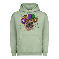 Pigment Oil Green mardi gras hat pug Urban Hoodie - RanaPortraitStore