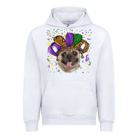 White mardi gras hat pug Urban Hoodie - RanaPortraitStore
