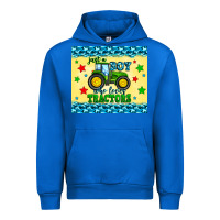 Cobalt just a boy who loves tractors Urban Hoodie - Zillion Design Studio
