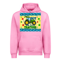 Fuchsia Pink just a boy who loves tractors Urban Hoodie - Zillion Design Studio